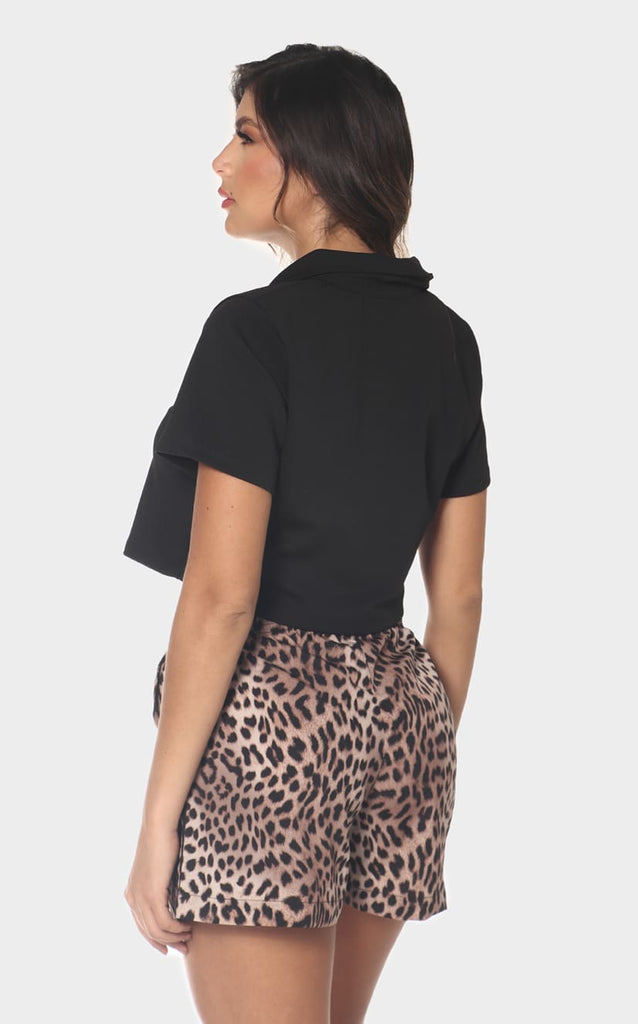 Camiseta Negra Cropped - Navissi