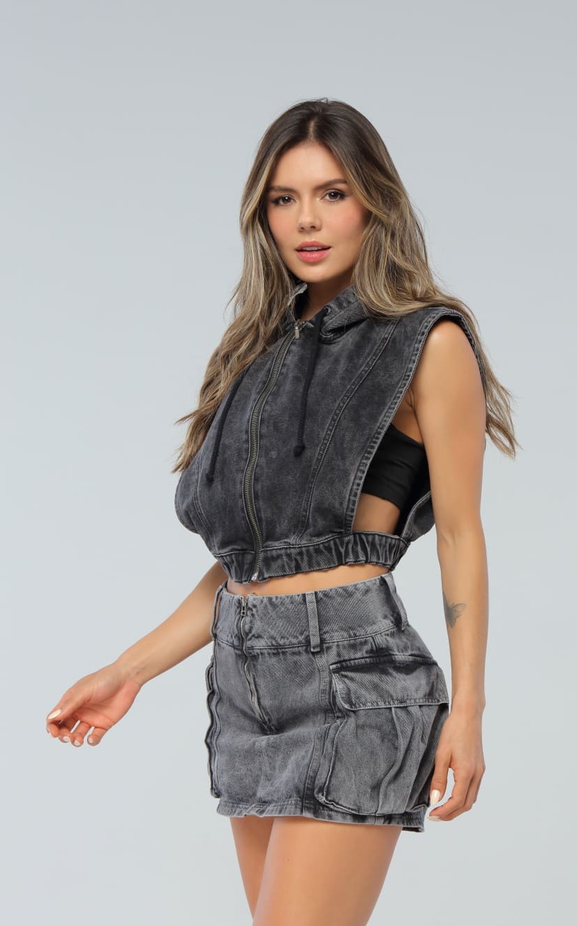 Chaleco Negro Denim