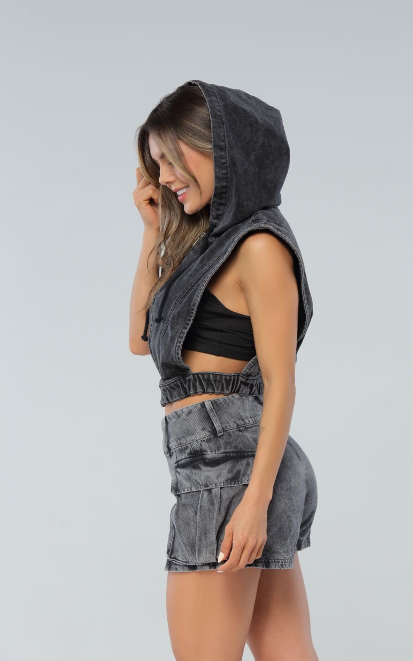 Chaleco Negro Denim
