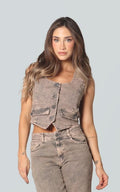 Gray Denim Vest