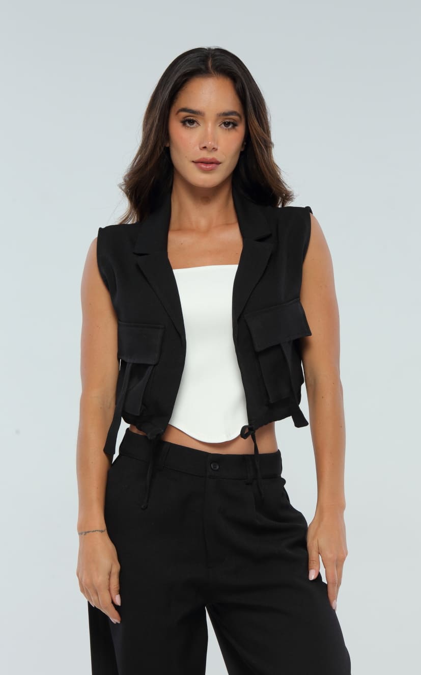 Chaleco Negro Cargo