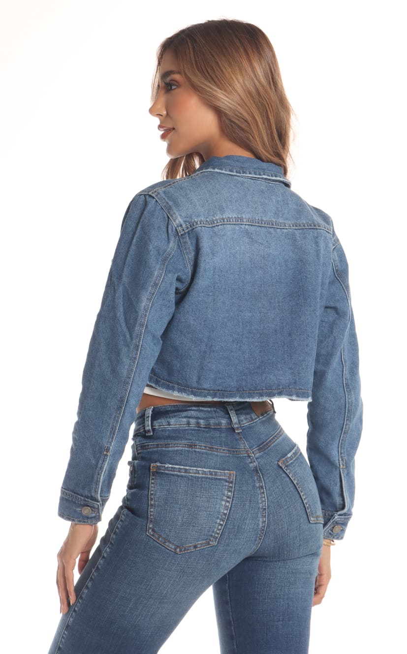 Chaqueta Azul Cropped Cargo - Navissi Clothing ♡