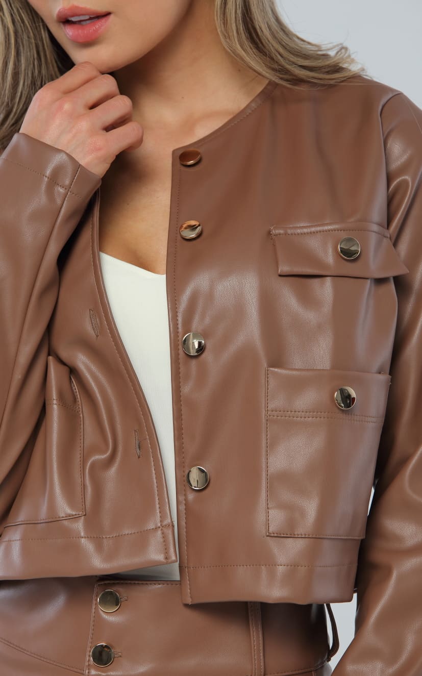 Chaqueta Café Cuerina