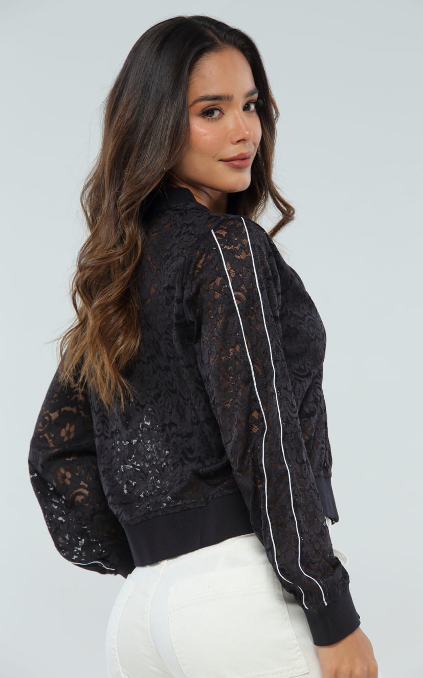 Chaqueta Negra Tejidos
