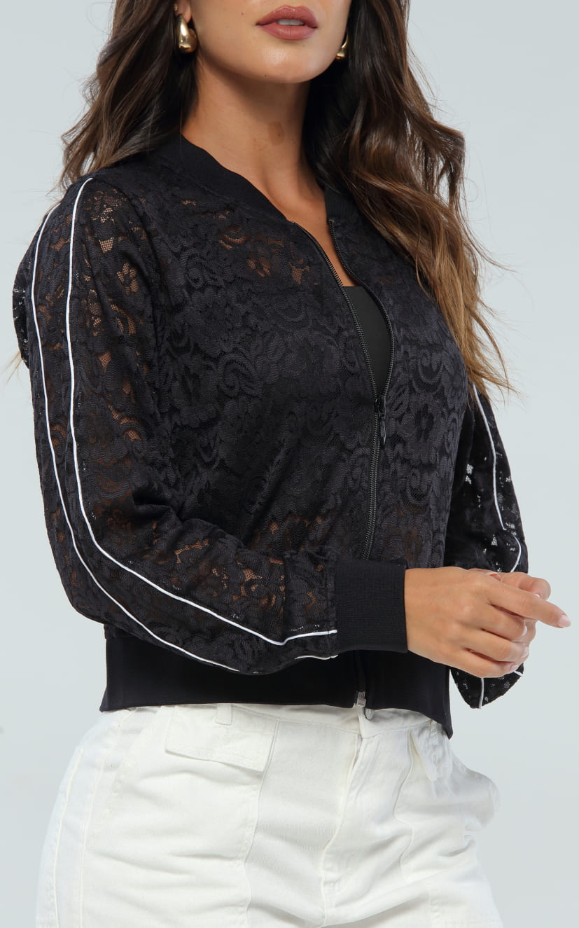 Chaqueta Negra Tejidos