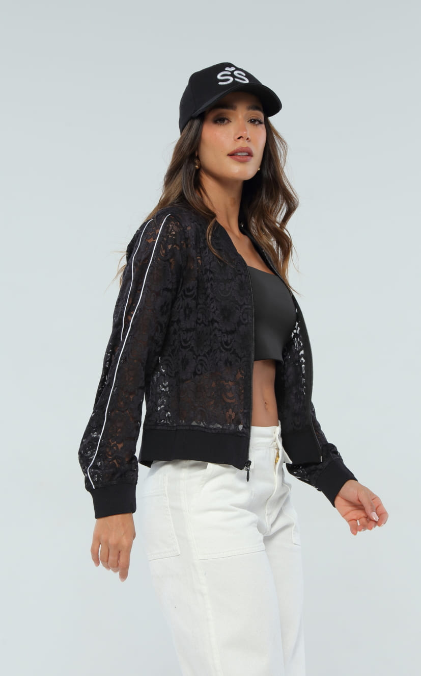 Chaqueta Negra Tejidos