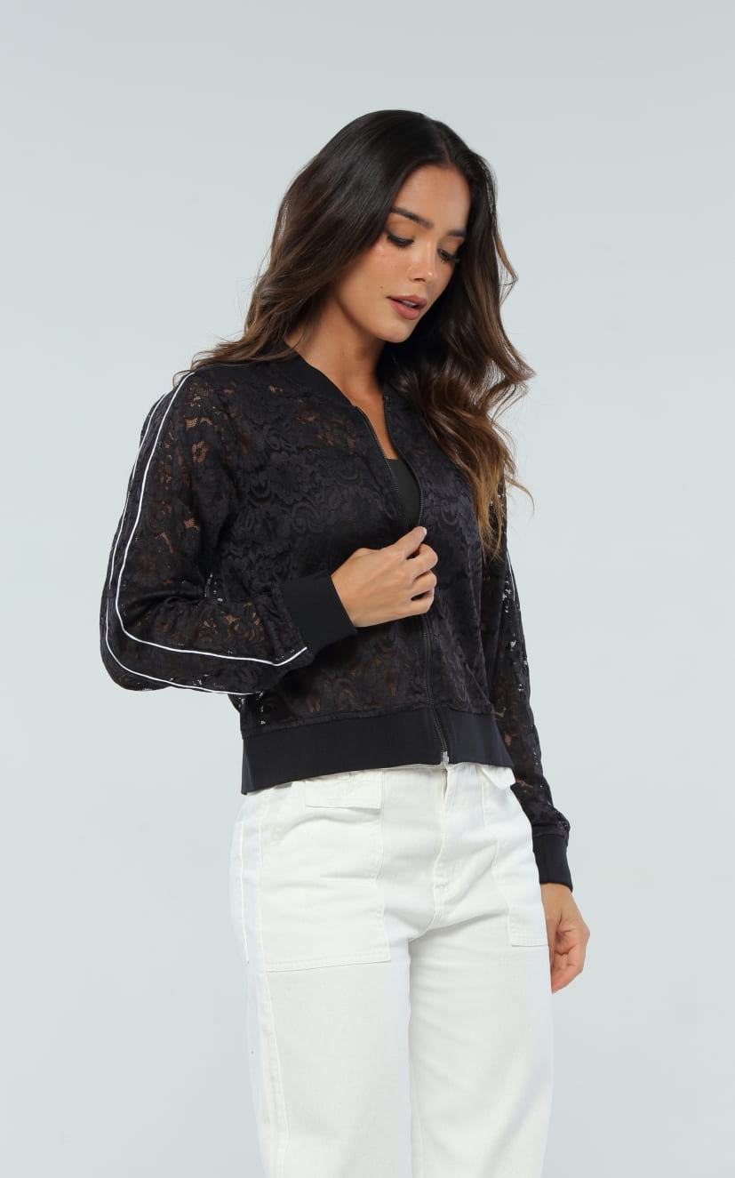 Chaqueta Negra Tejidos