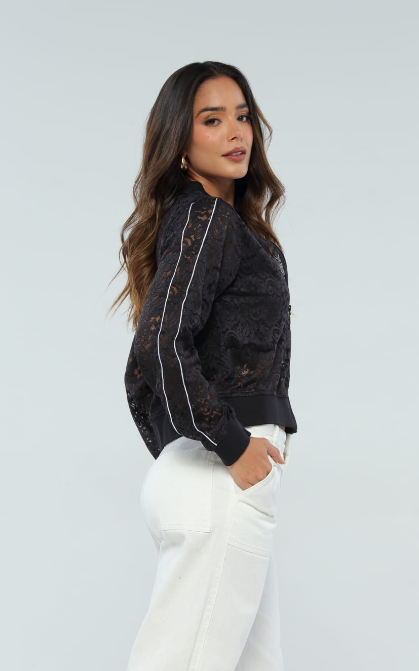 Chaqueta Negra Tejidos