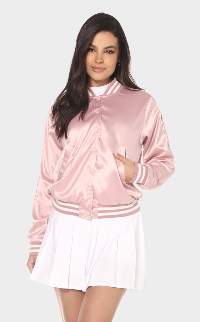 Chaqueta Rosa Beisbolera Bolsillos - Navissi