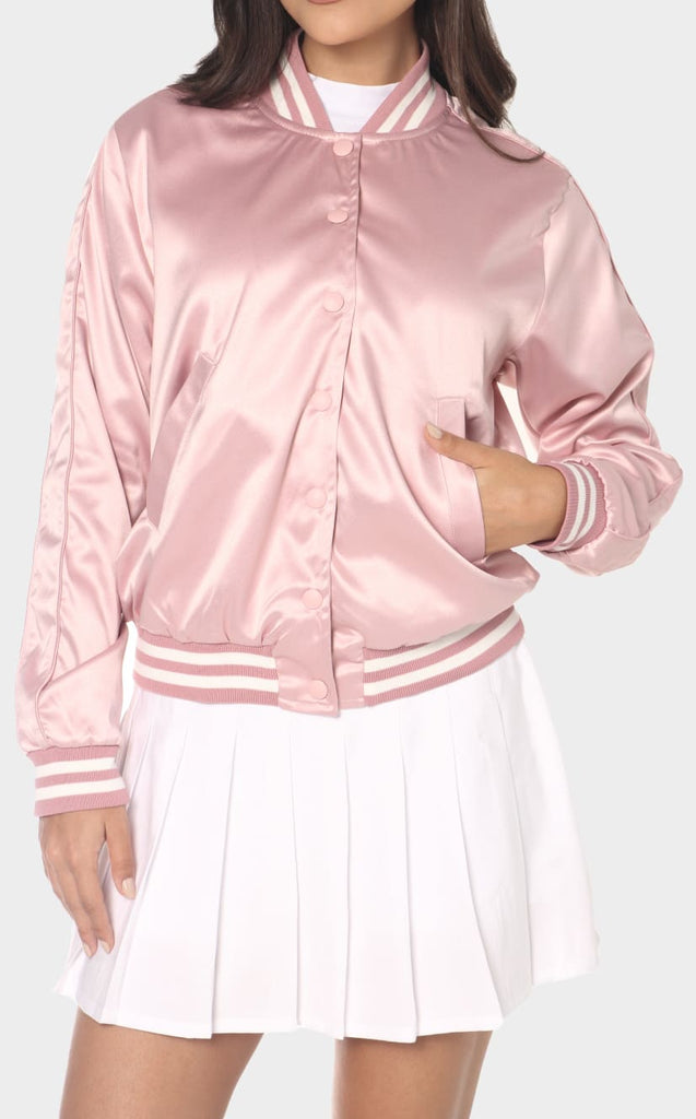 Chaqueta Rosa Beisbolera Bolsillos - Navissi