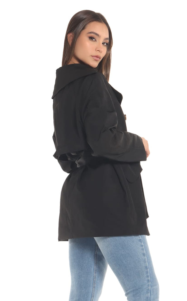 Chaqueta Trench Negra - Navissi Clothing ♡