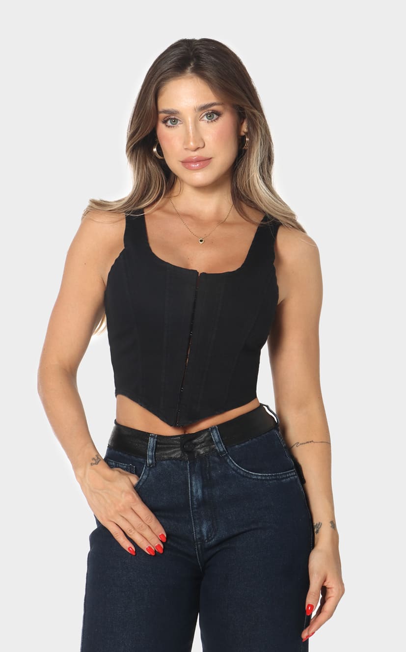 Corpiño Negro Denim