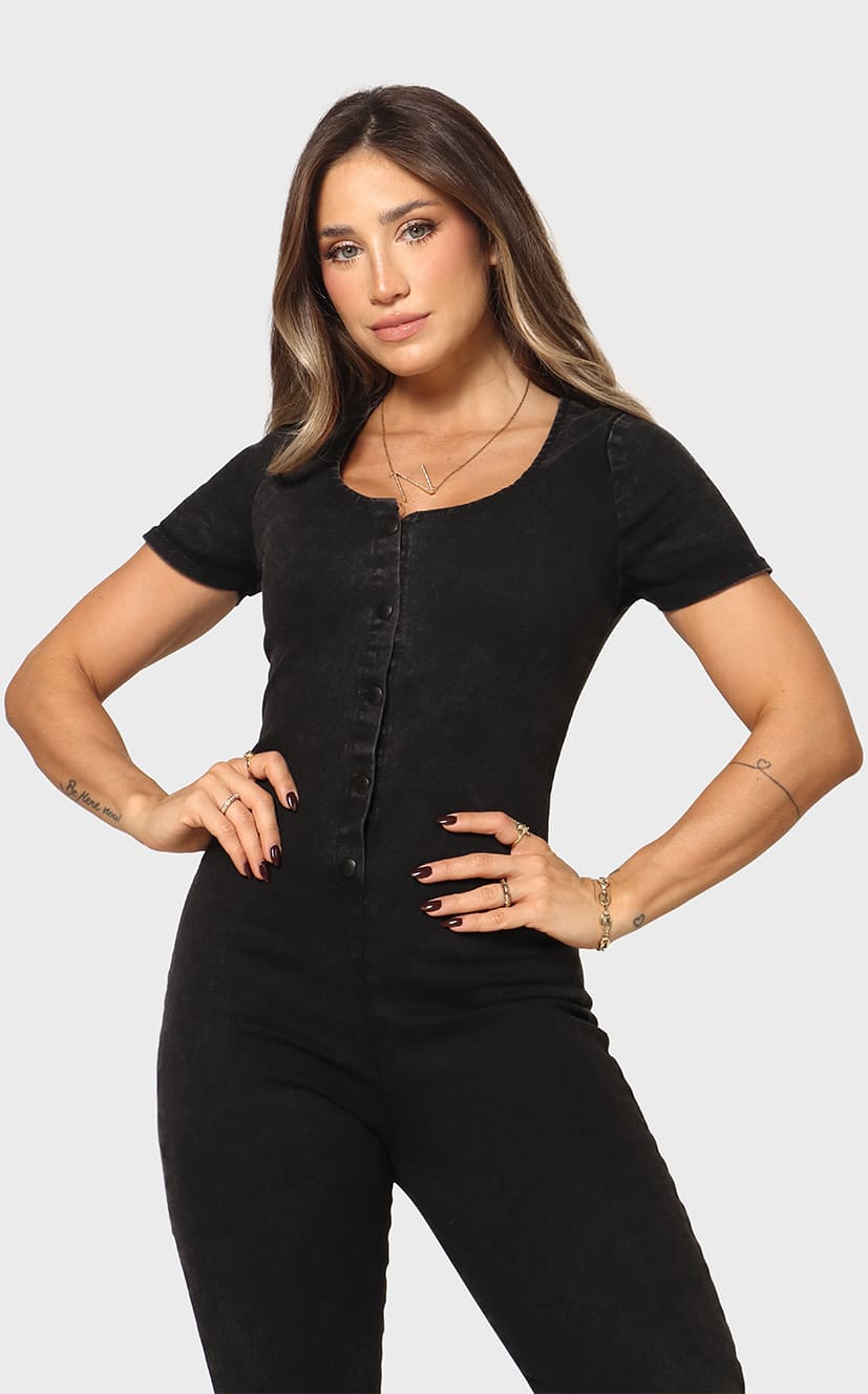 Enterizo Negro Denim