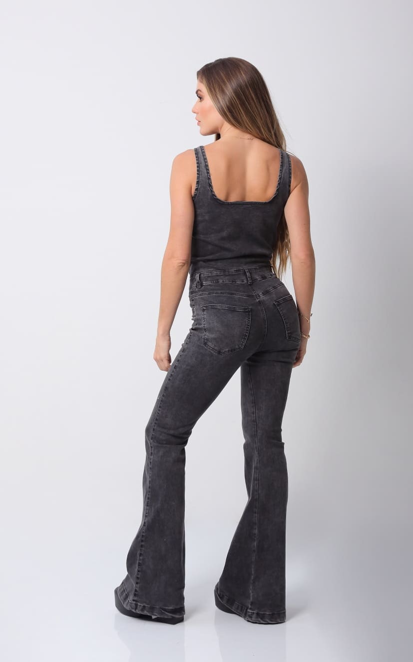 Black Denim Jumpsuit