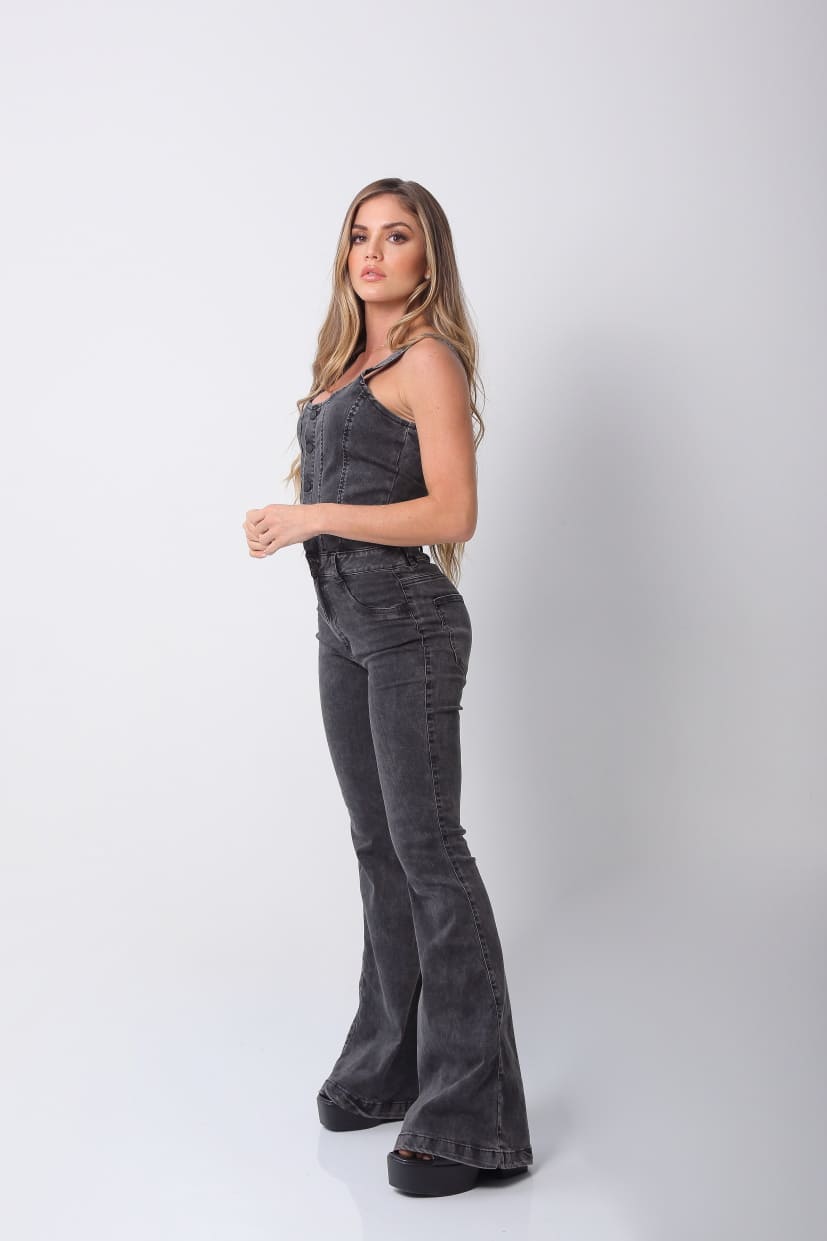 Black Denim Jumpsuit