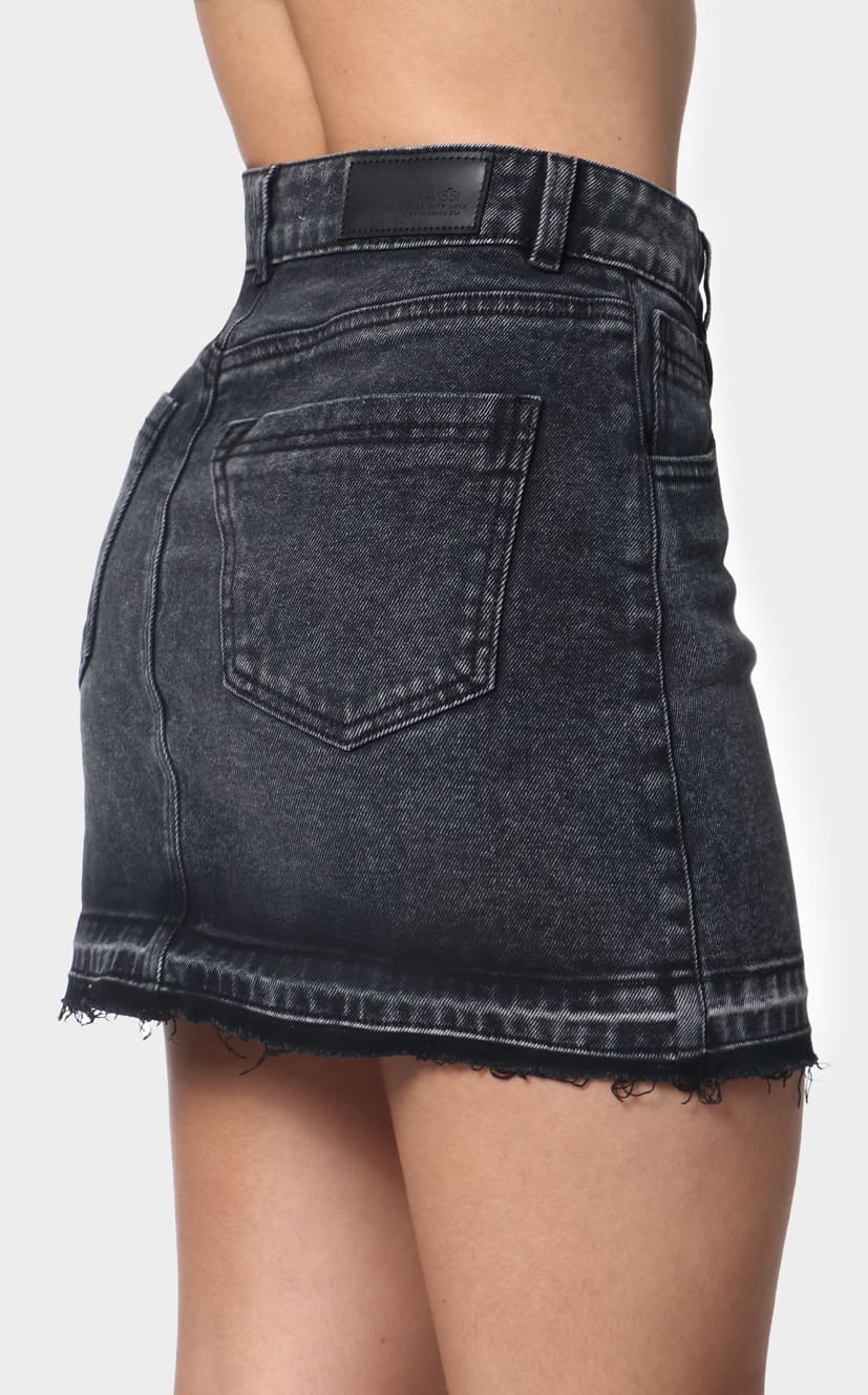 Falda Negra Corta Denim