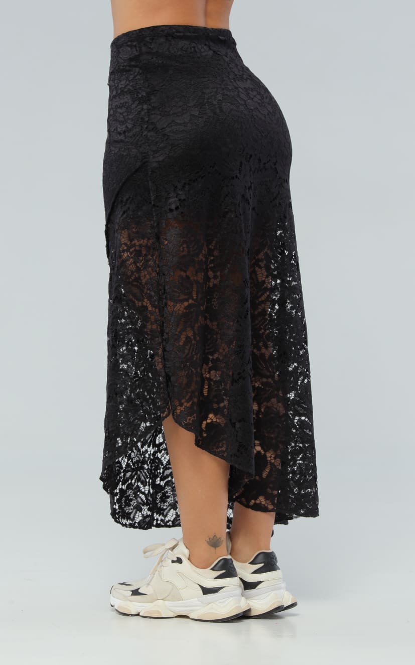 Falda Negro Asimétrica Cortes
