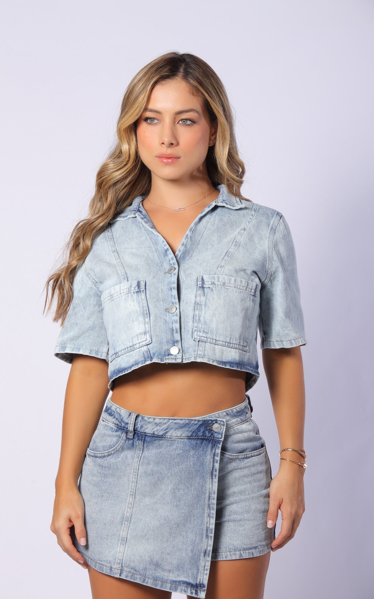 Falda Short Azul Denim