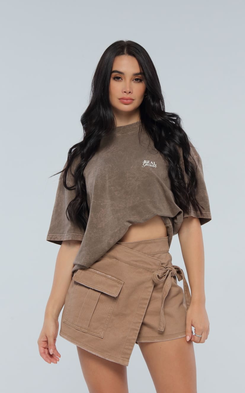 Falda Short Camel Denim