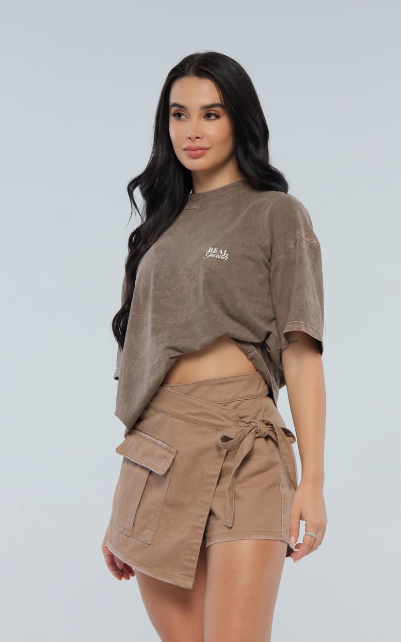 Falda Short Camel Denim