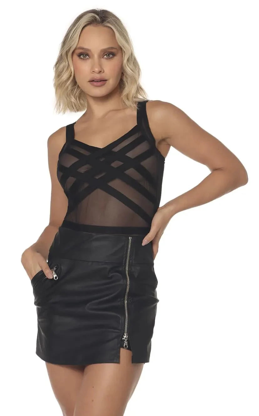 Falda Short Negra Cierres - Navissi Clothing ♡