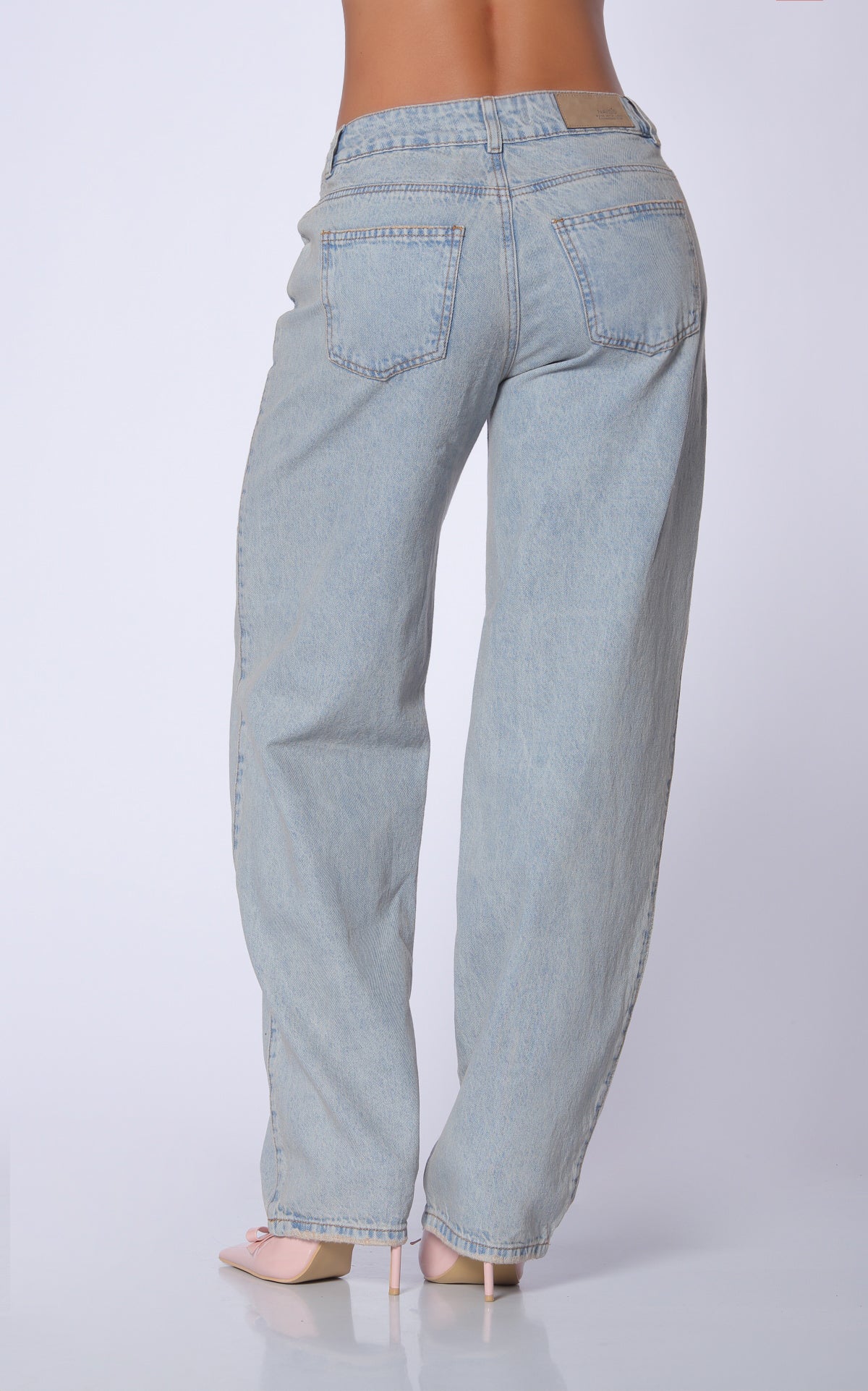 Blue Barrel-Leg Jeans