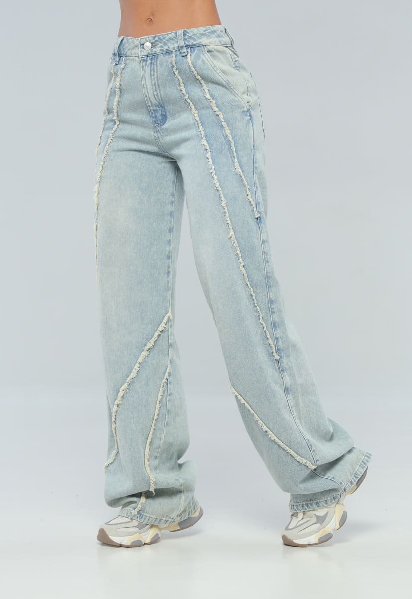 Jean Azul Wide Leg Cortes