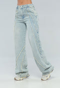 Jean Azul Wide Leg Cortes