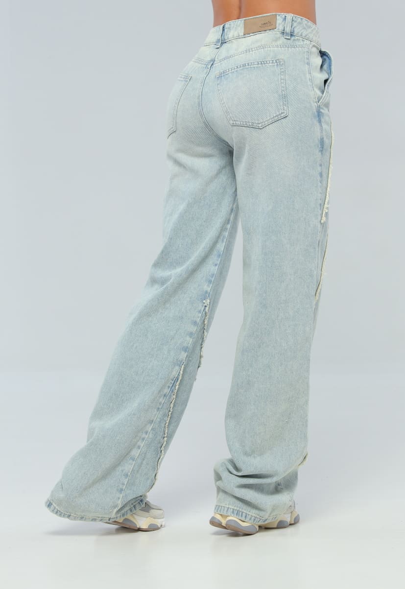Jean Azul Wide Leg Cortes