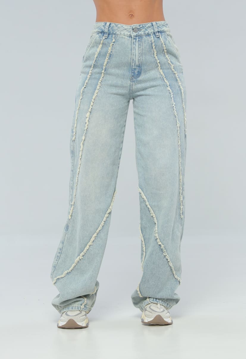 Jean Azul Wide Leg Cortes