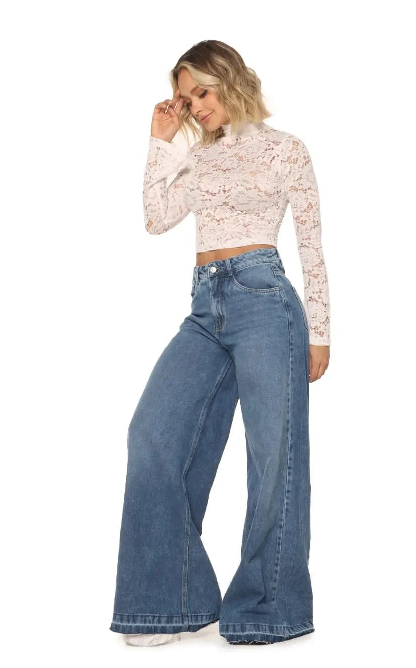 Jean Azul Culotte - Navissi Clothing ♡