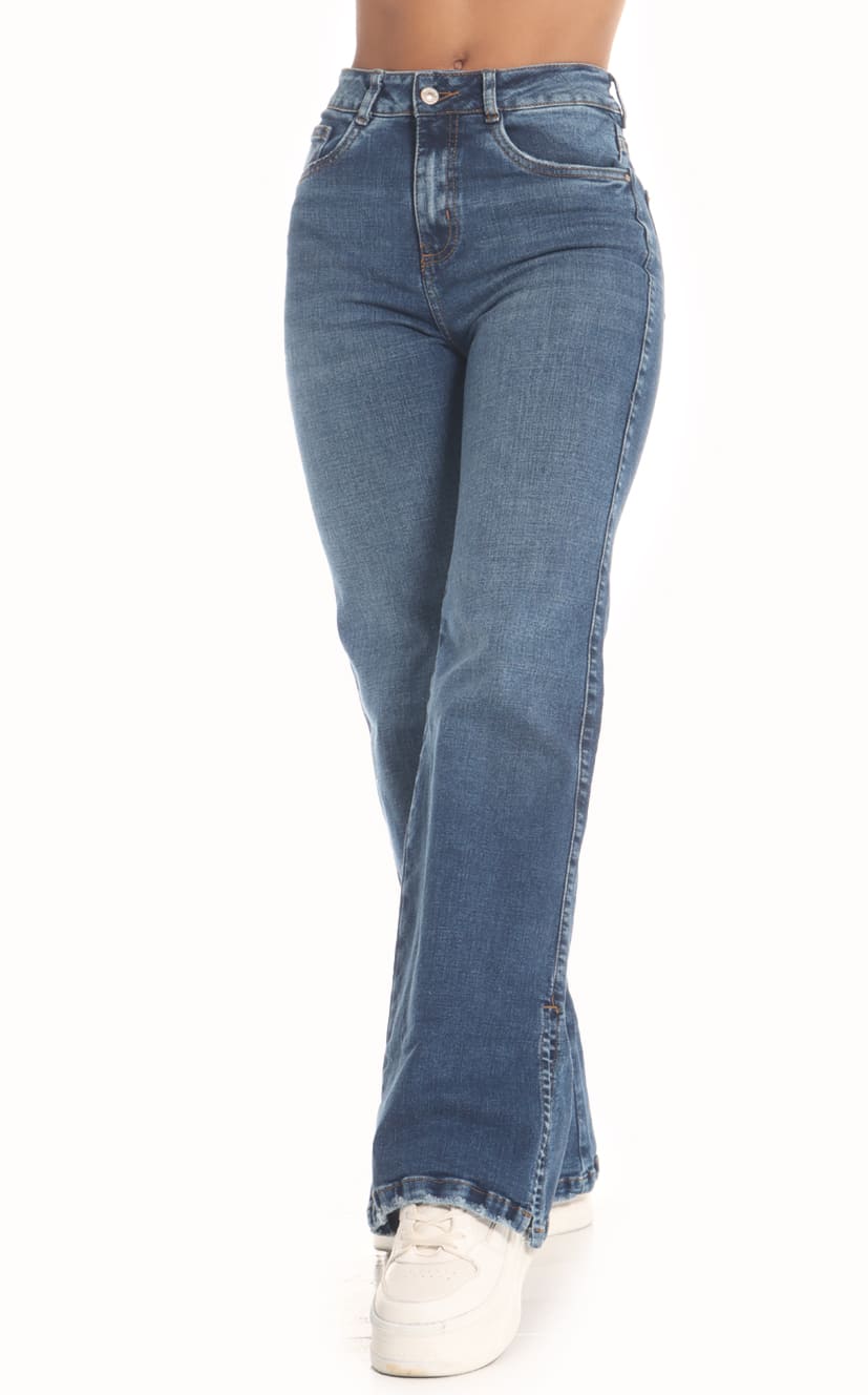 Jean Azul Flare Abertura En Bota - Navissi Clothing ♡