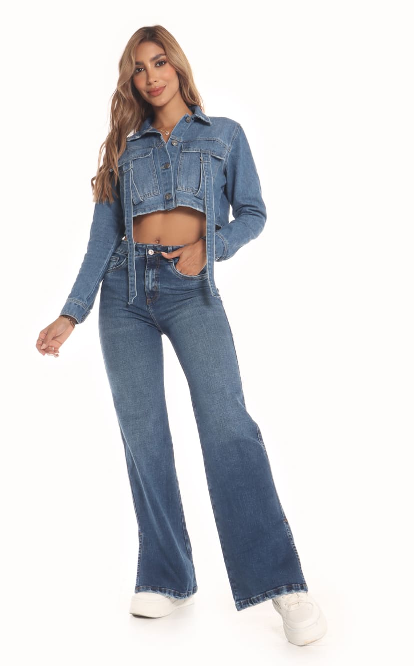 Jean Azul Flare Abertura En Bota - Navissi Clothing ♡