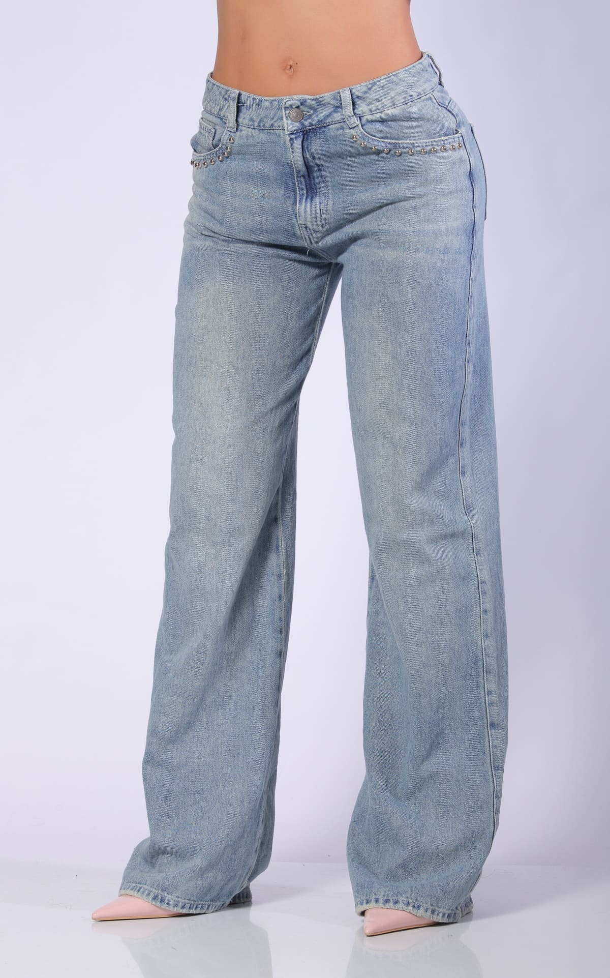 Blue Straight-Leg Jeans