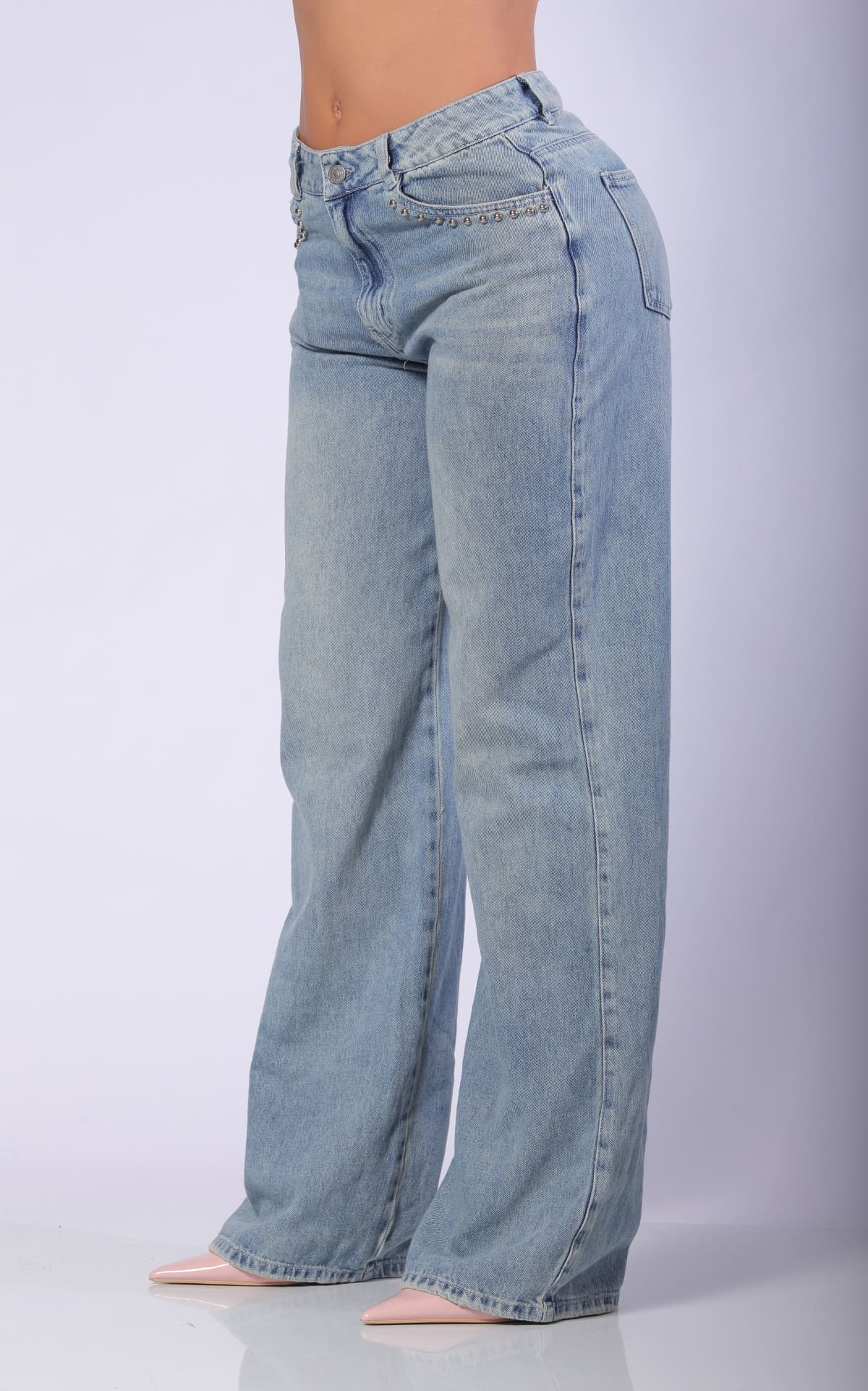 Blue Straight-Leg Jeans