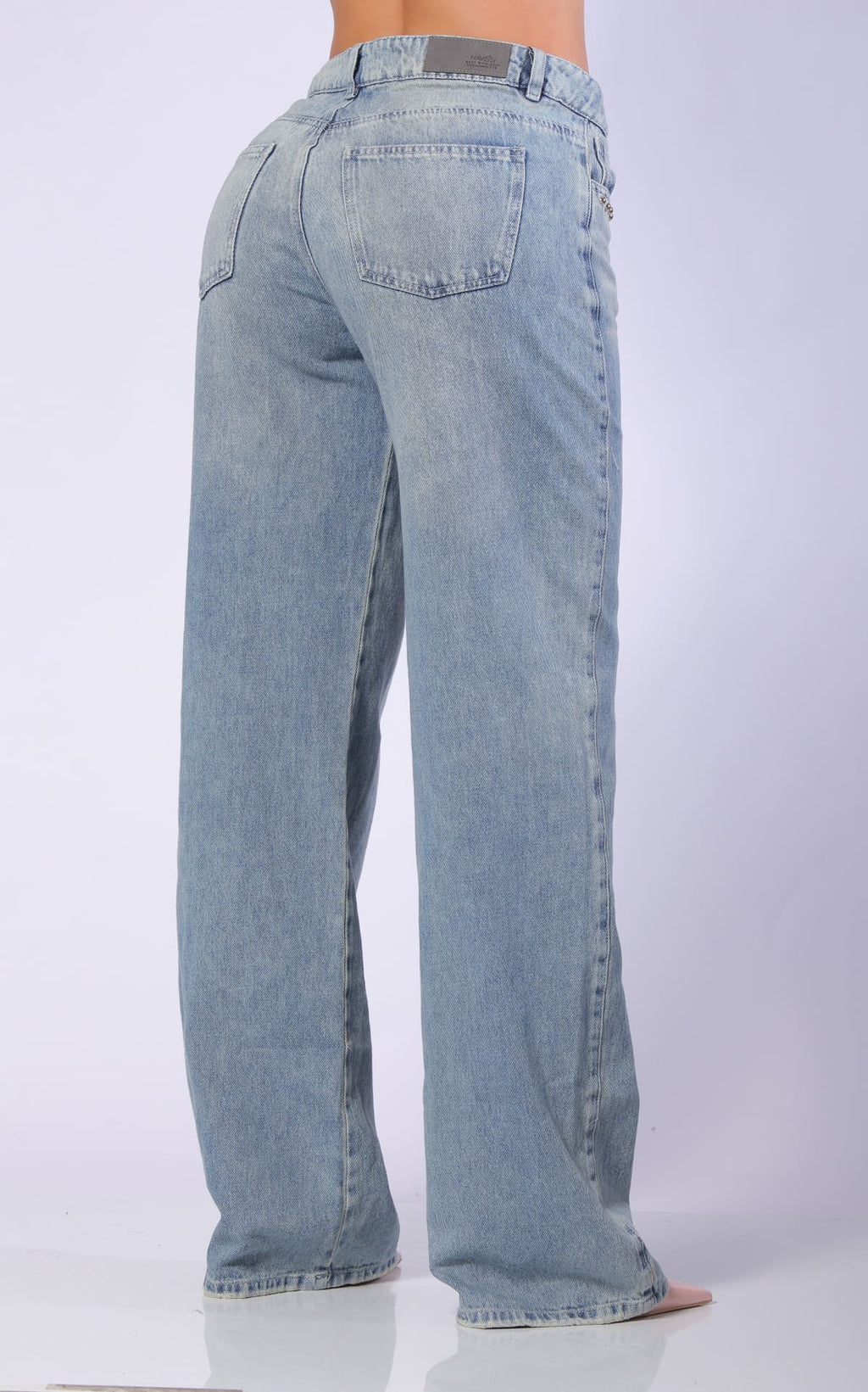 Blue Straight-Leg Jeans