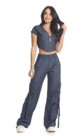 Jean Azul Oscuro Cargo - Navissi Clothing ♡