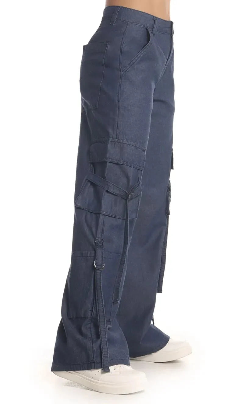 Jean Azul Oscuro Cargo - Navissi Clothing ♡