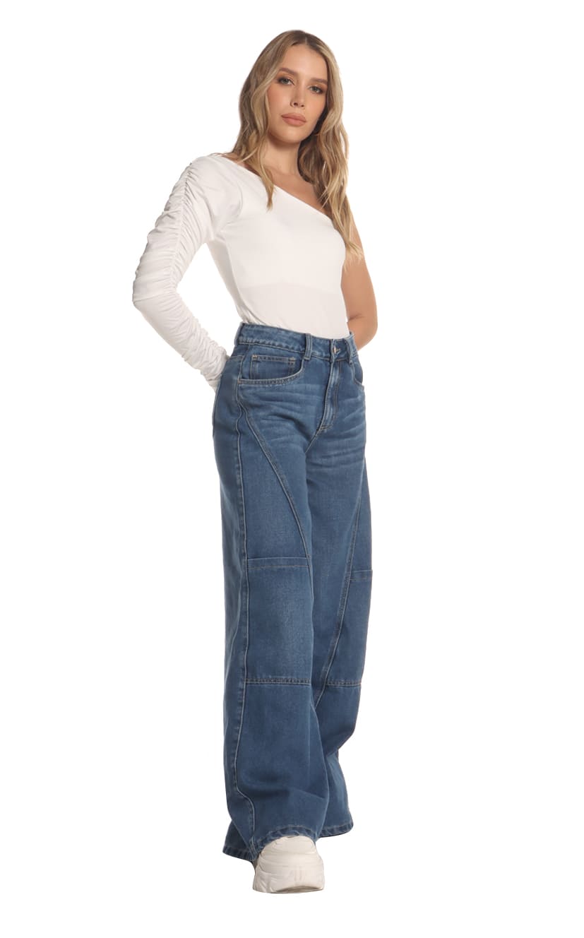 Jean Azul Wide Leg Cargo - Navissi Clothing ♡