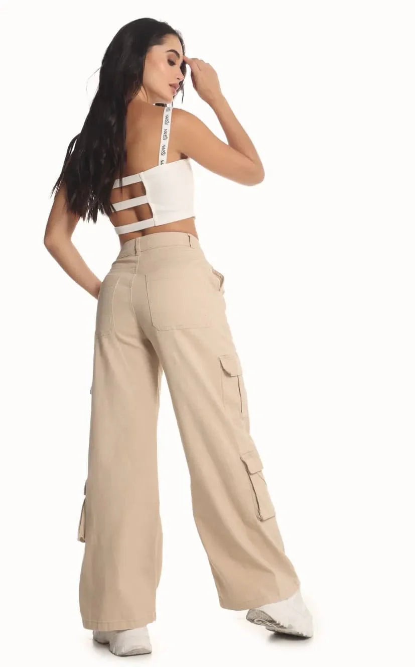 Jean Beige Cargo - Navissi Clothing ♡