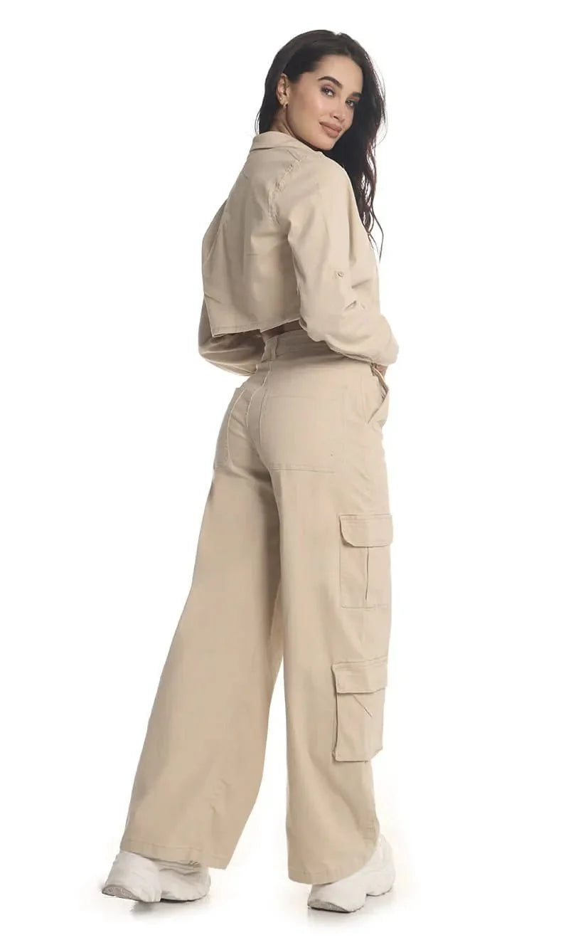 Jean Beige Cargo - Navissi Clothing ♡