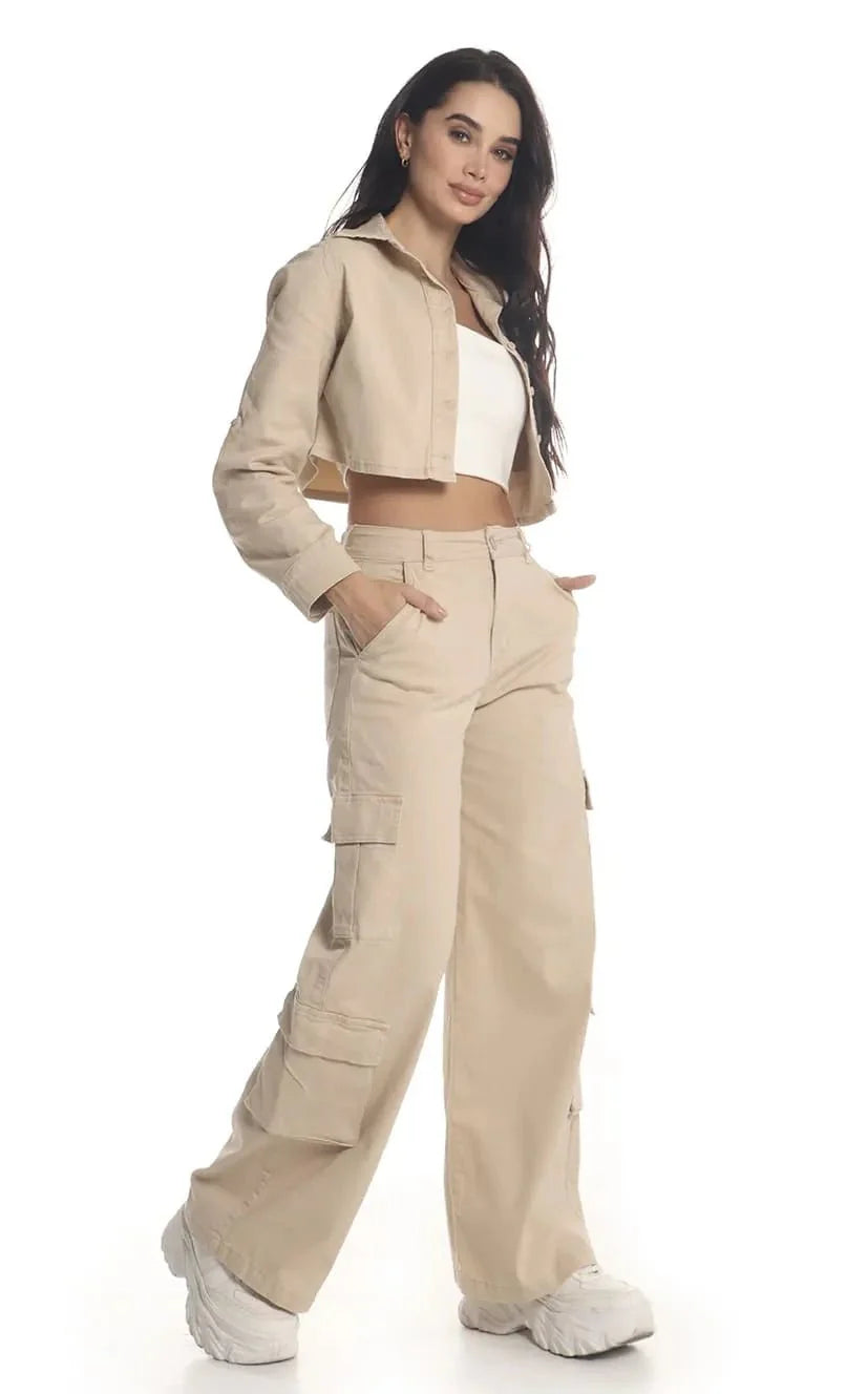 Jean Beige Cargo - Navissi Clothing ♡