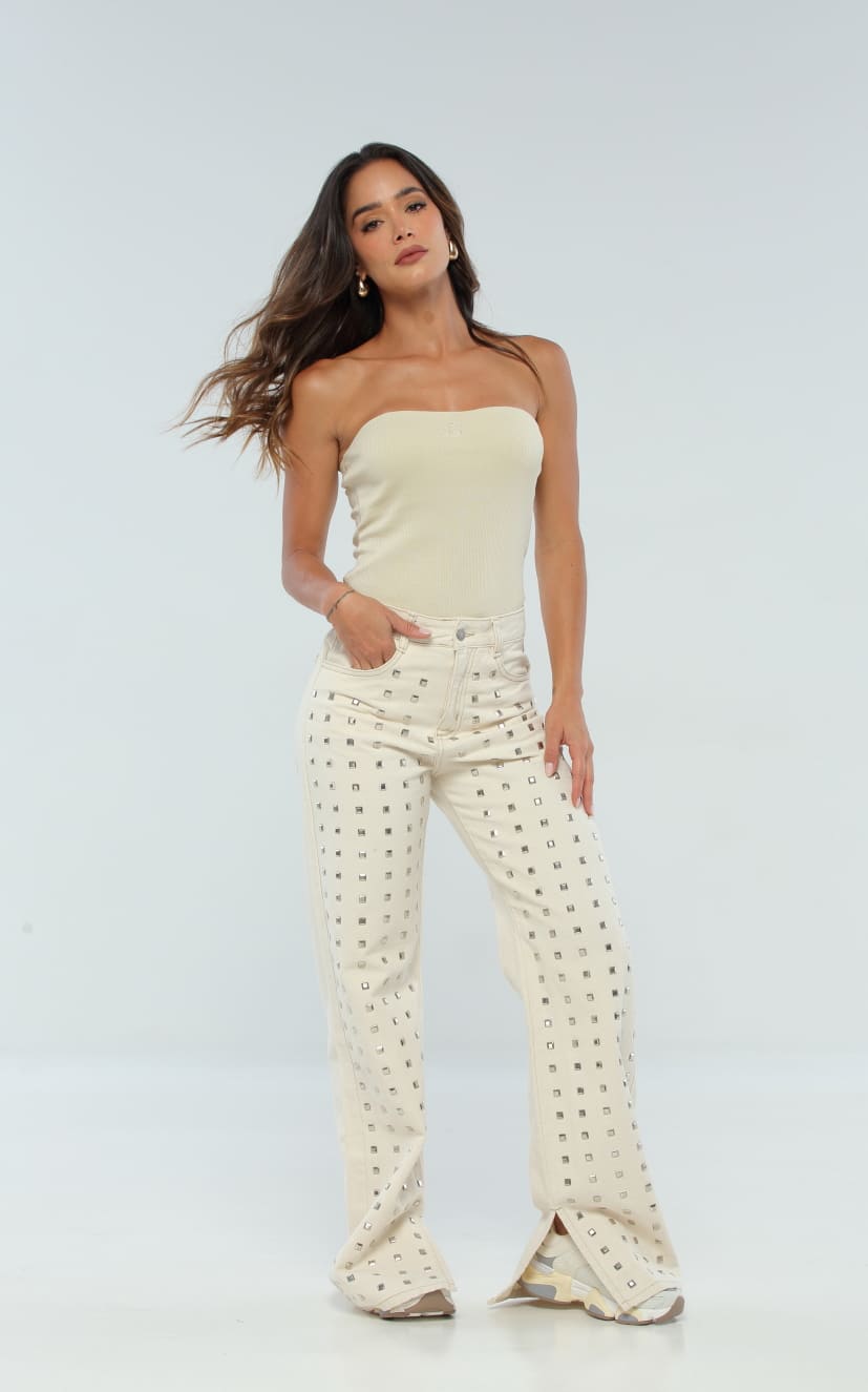 Jean Crudo Apliques