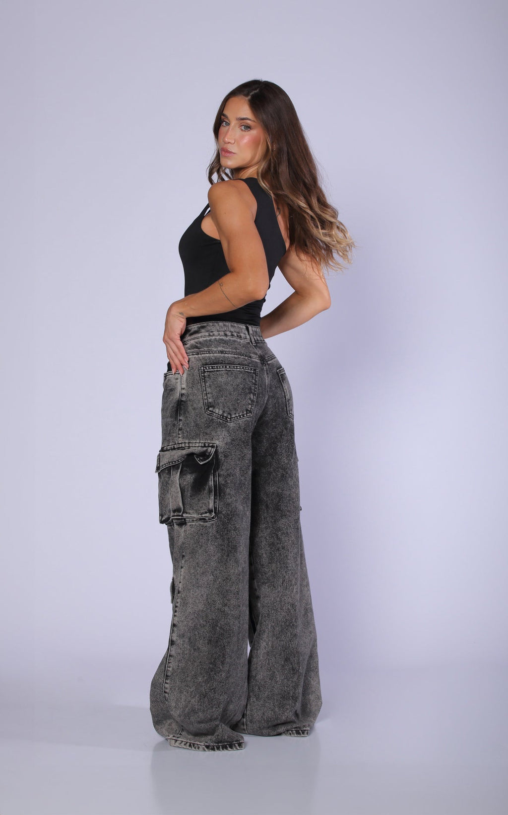 Gray Cargo Jeans