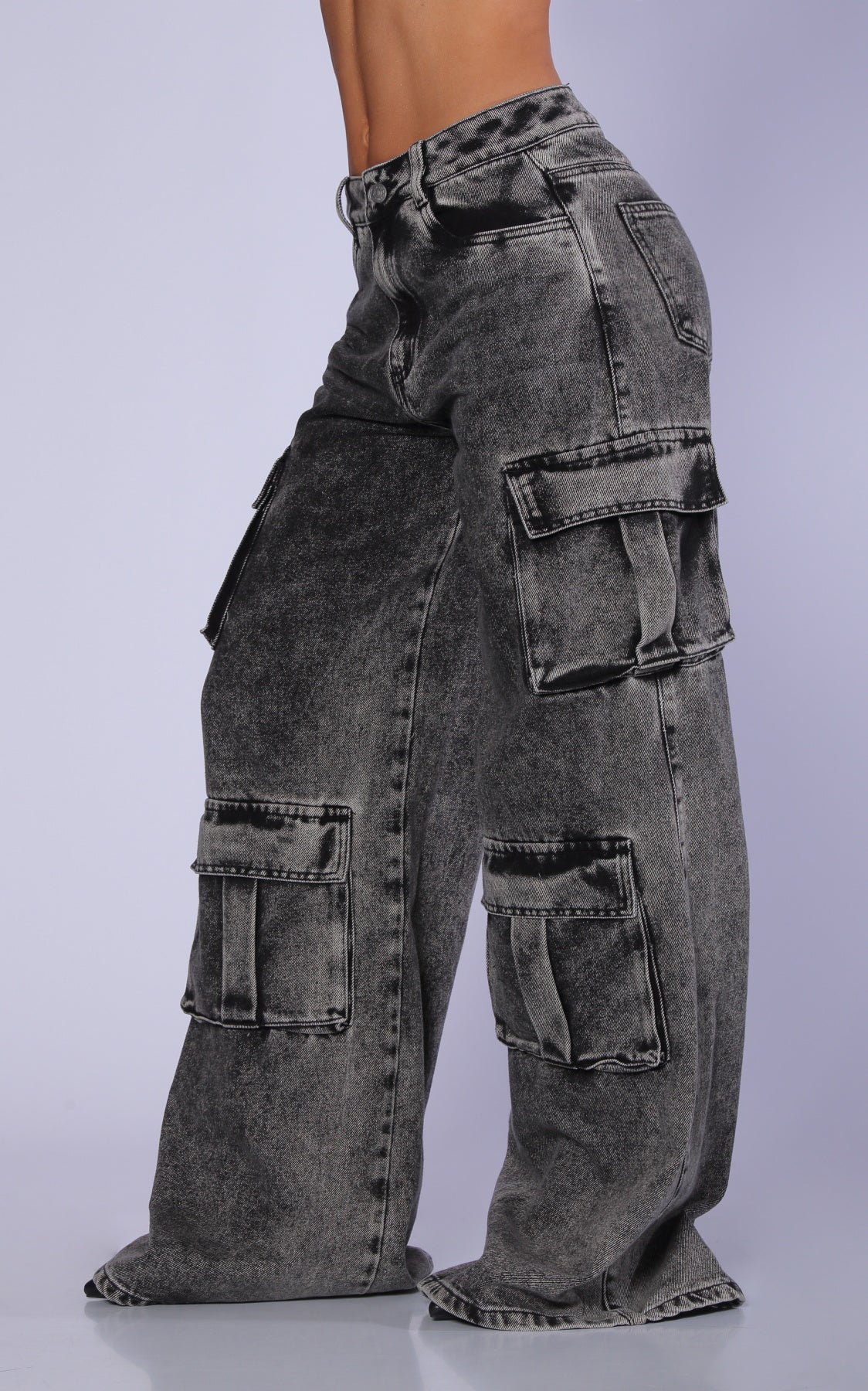 Gray Cargo Jeans