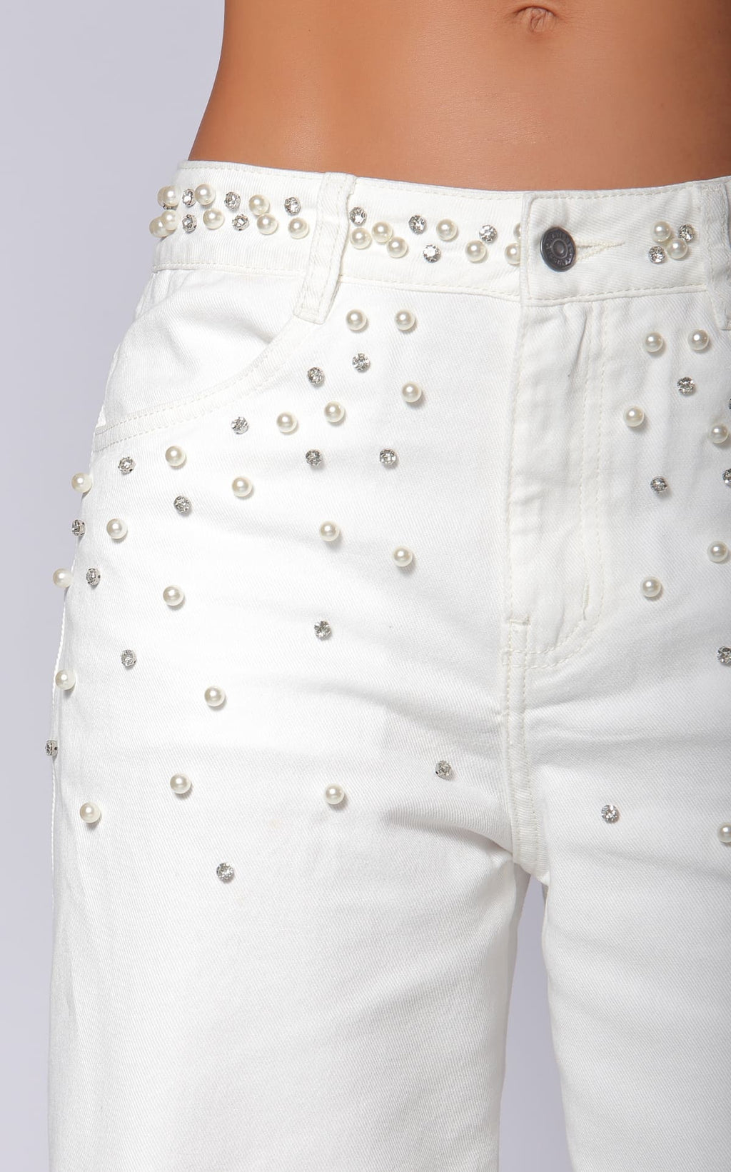 Ivory Straight-Leg Jeans