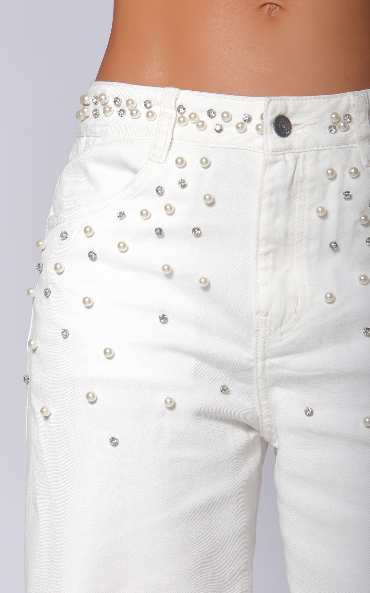 Ivory Straight-Leg Jeans
