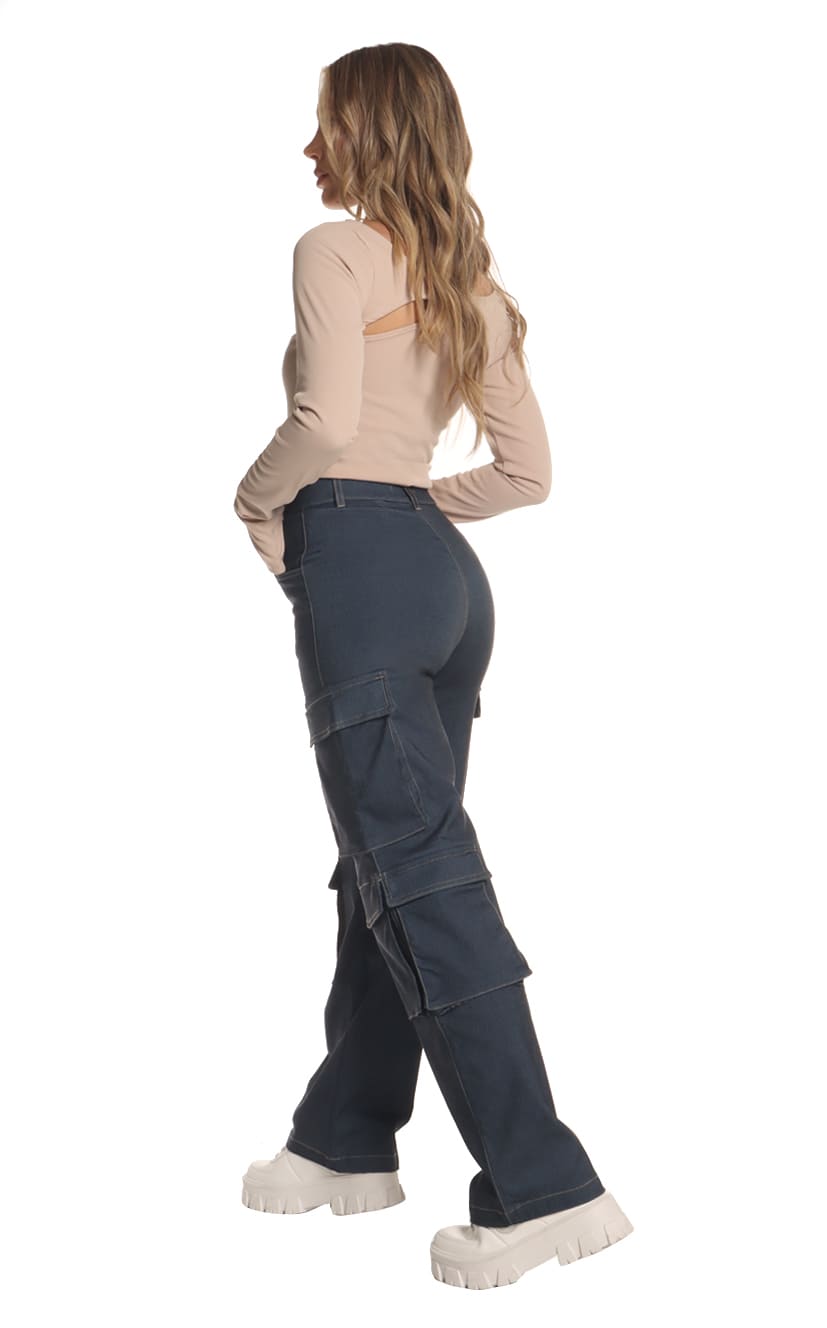 Pantalón Azul Cargo - Navissi Clothing ♡