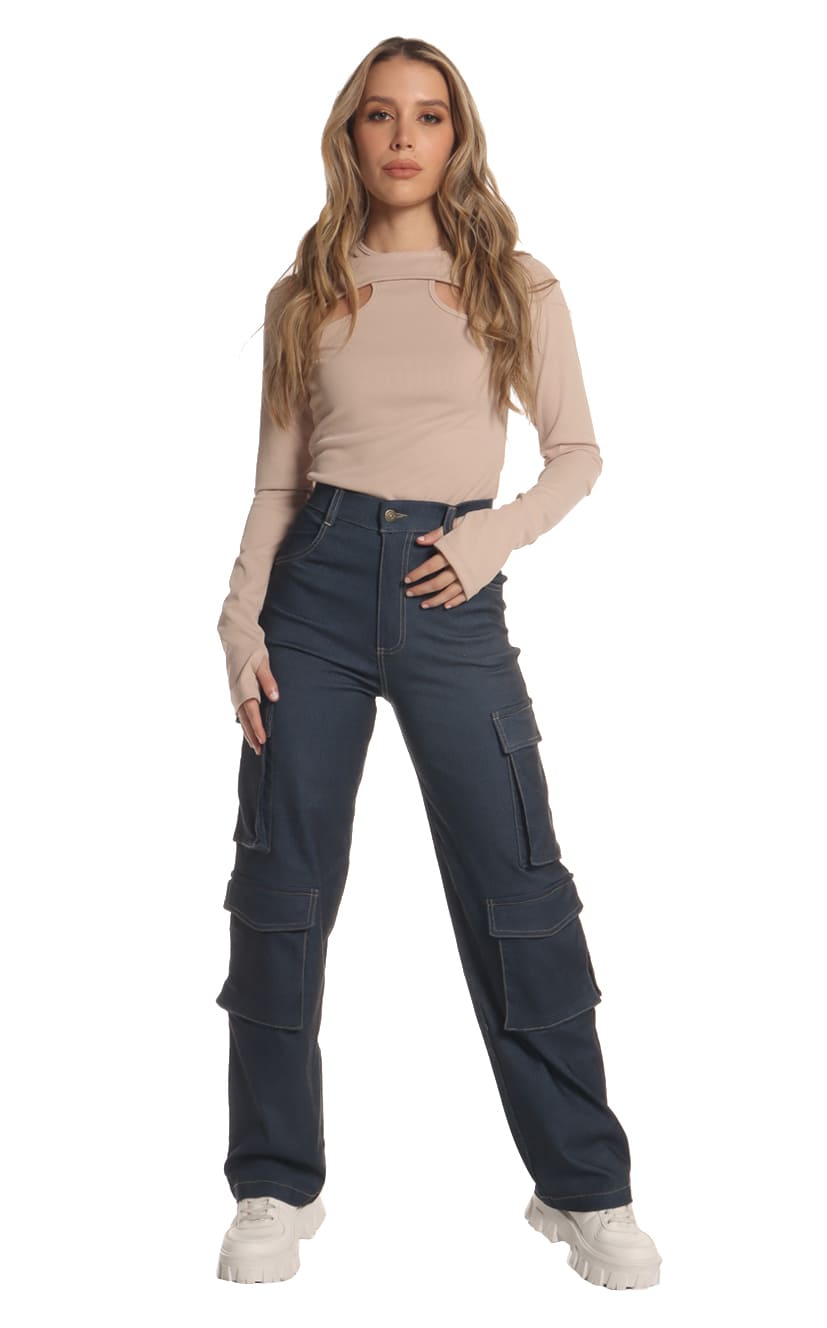 Pantalón Azul Cargo - Navissi Clothing ♡