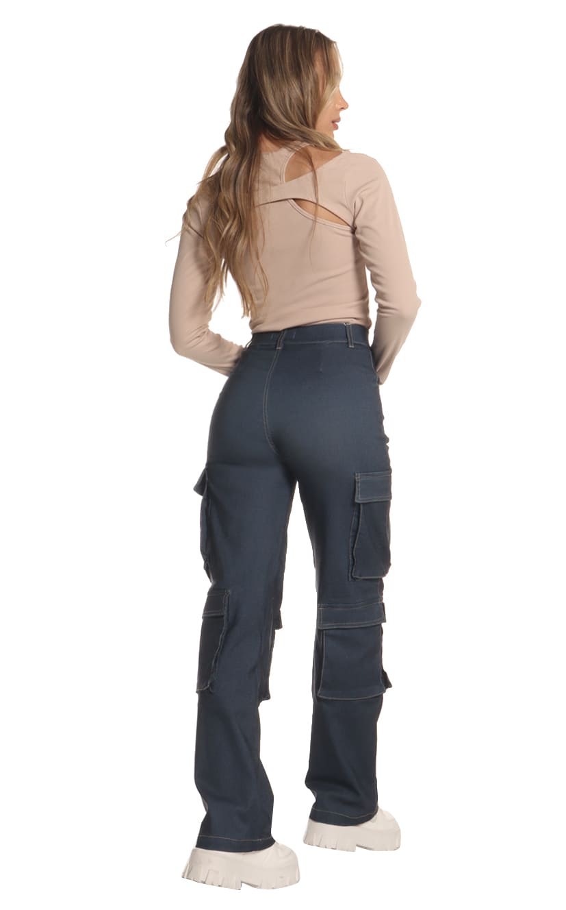 Pantalón Azul Cargo - Navissi Clothing ♡